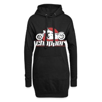 Motorrad Chopper - Hoodie-Kleid - Schwarz - Vorne
