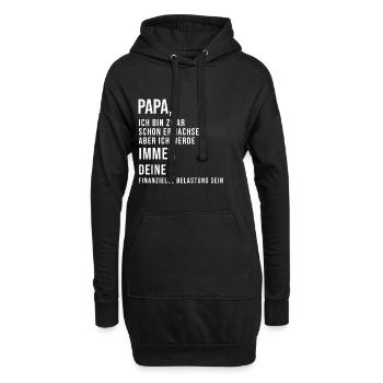 Papa, Ich bin zwar schon erwachsen - Hoodie-Kleid - Schwarz - Vorne