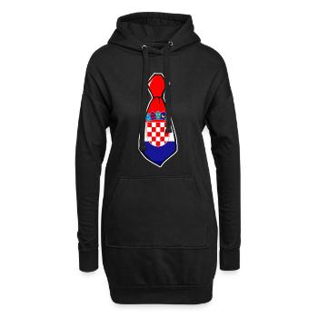 Croatie cravate costume bureau patrie origine drapeau - Sweat-shirt à capuche long Femme - noir - Devant