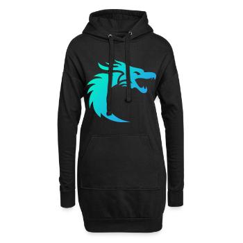 Drache - Hoodie-Kleid - Schwarz - Vorne