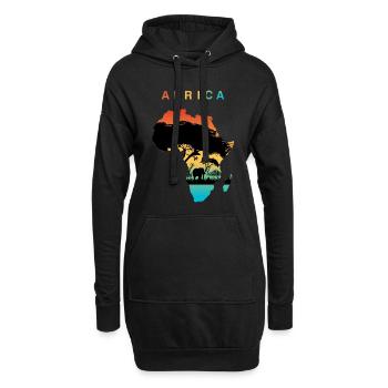 Afrika - Hoodie-Kleid - Schwarz - Vorne