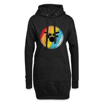 Batterie rétro musicien batterie batteur vintage - Sweat-shirt à capuche long Femme - noir - Devant
