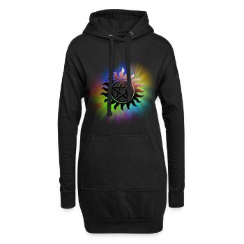 ColorStarBurst - Hoodie-Kleid - Schwarz - Vorne