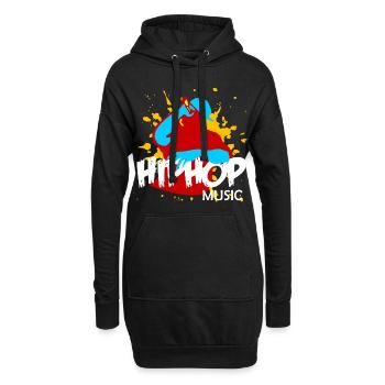 Hip hop - Sweat-shirt à capuche long Femme - noir - Devant