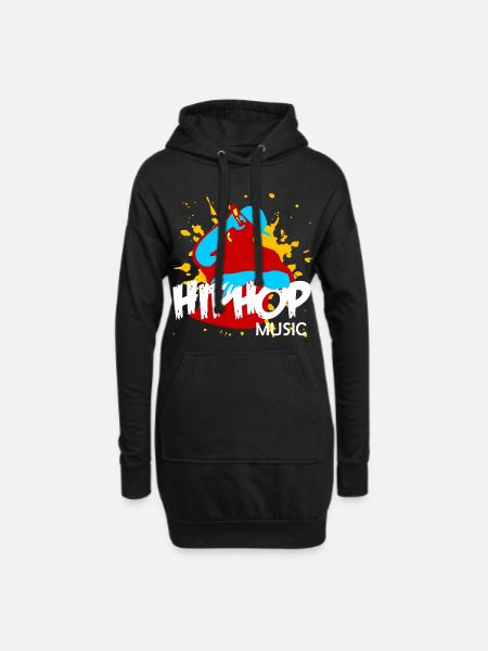hip hop - Hoodie Dress - black