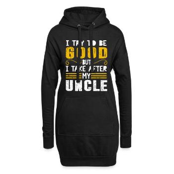 Famille oncle neveu plaisanterie - Sweat-shirt à capuche long Femme - noir - Devant