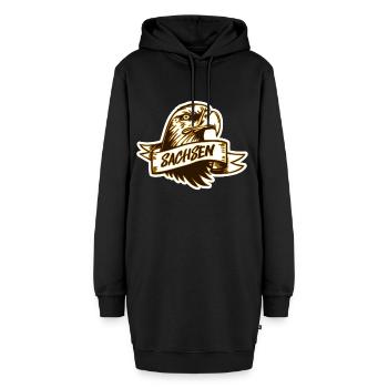 sachsen - Hoodie-Kleid - Schwarz - Vorne - AI Model Female 172 light (172cm)