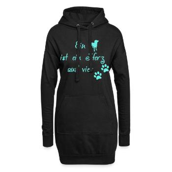 Hunde Spruch türkis - Hoodie-Kleid - Schwarz - Vorne