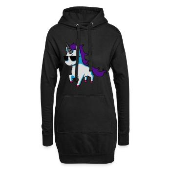 Licorne rapide - Sweat-shirt à capuche long Femme - noir - Devant