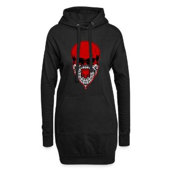 Albanie crâne nation d'origine de l'aigle albanais - Sweat-shirt à capuche long Femme - noir - Devant
