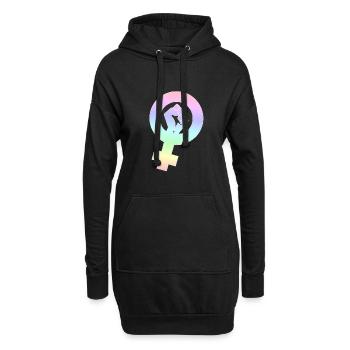 Le féminisme | Sexisme féminin femme cadeau de genre - Sweat-shirt à capuche long Femme - noir - Devant
