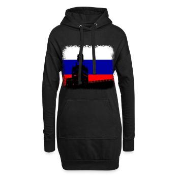 Russie - Sweat-shirt à capuche long Femme - noir - Devant