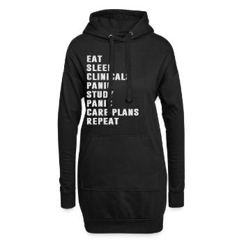 Étudiant en médecine - Sweat-shirt à capuche long Femme - noir - Devant