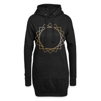 Symboles de formes cercle cadeau or soleil hipster - Sweat-shirt à capuche long Femme - noir - Devant