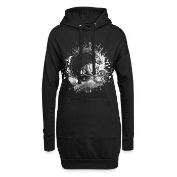 Football Helm - Hoodie-Kleid - Schwarz - Vorne