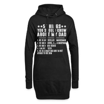 Vater und Tochter - Hoodie-Kleid - Schwarz - Vorne