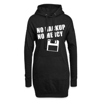 No Backup No Mercy - Hoodie-Kleid - Schwarz - Vorne