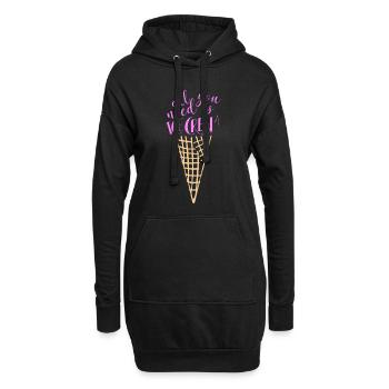Idée de cadeau d'été de crème glacée - Sweat-shirt à capuche long Femme - noir - Devant