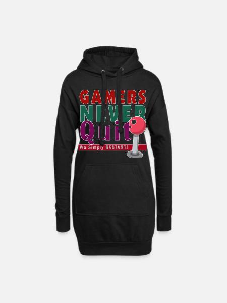 Zocken Gaming Geschenkidee Nerd - Hoodie-Kleid - Schwarz