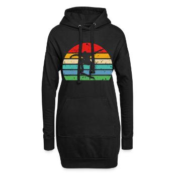 Skateboarder Skateboard Skate Skater Retro - Hoodie-Kleid - Schwarz - Vorne