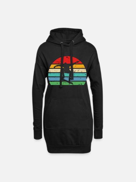 Skateboarder Skateboard Skate Skater Retro - Hoodie Dress - black