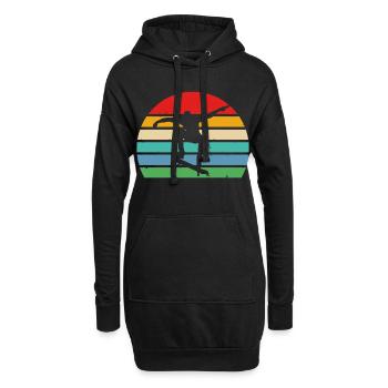 Skate Skateboard Retro Skater skaten Vintage - Hoodie-Kleid - Schwarz - Vorne