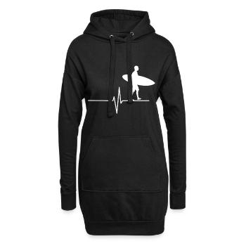 surfeur - Sweat-shirt à capuche long Femme - noir - Devant
