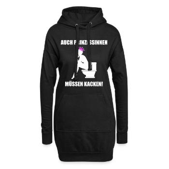 Prinzessinnen Kacken Lustig Geschenkidee - Hoodie-Kleid - Schwarz - Vorne