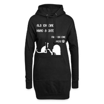 Katzen Motiv - Hoodie-Kleid - Schwarz - Vorne