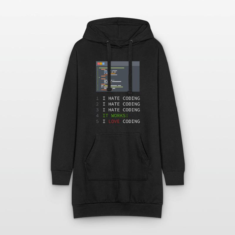 I love Coding! Programmierer, Nerds, Computer Hoodie-Kleid
