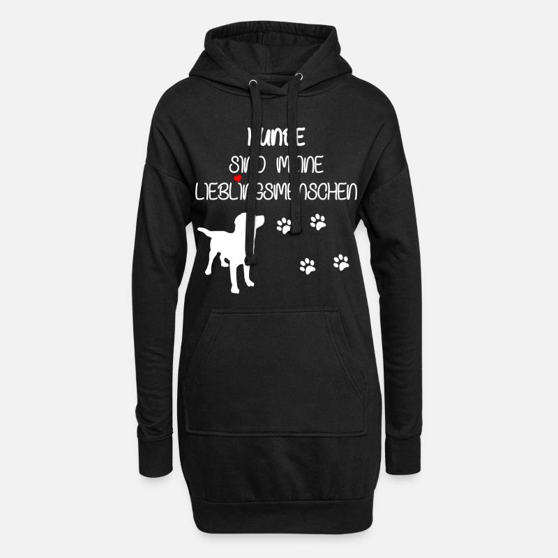 Süßer Hunde Spruch - Hoodie-Kleid - Schwarz