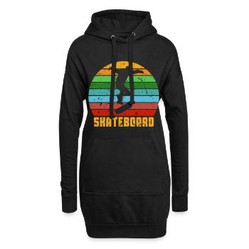 Skateboard vintage vintage des années 80 - Sweat-shirt à capuche long Femme - noir - Devant