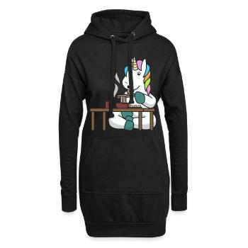 Créatures mythiques Licorne mangent des nouilles asiatiques cadeaux - Sweat-shirt à capuche long Femme - noir - Devant