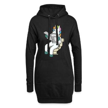 Cadeau de toilette licorne journal drôle toilette toilette - Sweat-shirt à capuche long Femme - noir - Devant