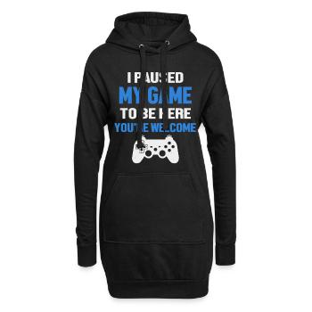 J'ai fait une pause dans mon jeu pour devenir un contrôleur de jeu - Sweat-shirt à capuche long Femme - noir - Devant