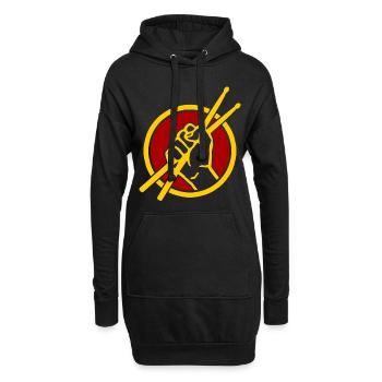 Batterie pilons batteur passion - Sweat-shirt à capuche long Femme - noir - Devant