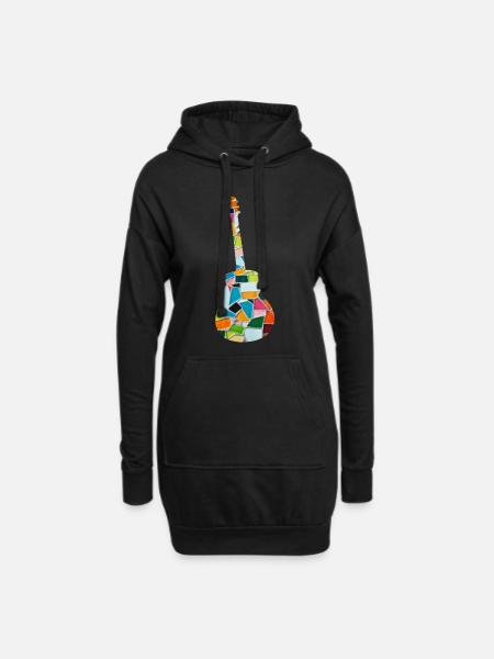 guitar - Hoodie Dress - black