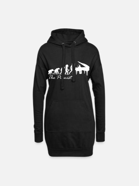 Klavier Evolution - Hoodie-Kleid - Schwarz