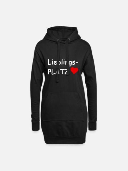 Lieblingsplatz! Geschenkidee Herz Sport - Hoodie-Kleid - Schwarz