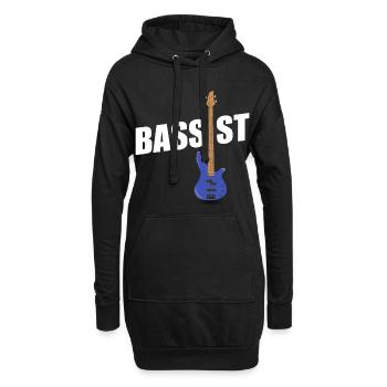 Bass Bassist Bass Player Rockgitarre musikalisch - Hoodie-Kleid - Schwarz - Vorne