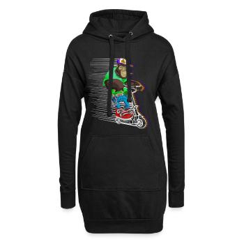 Escooter scooter électrique scooter e-singe cool - Sweat-shirt à capuche long Femme - noir - Devant