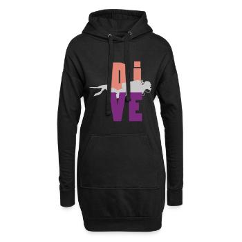 Tauchen - Hoodie-Kleid - Schwarz - Vorne
