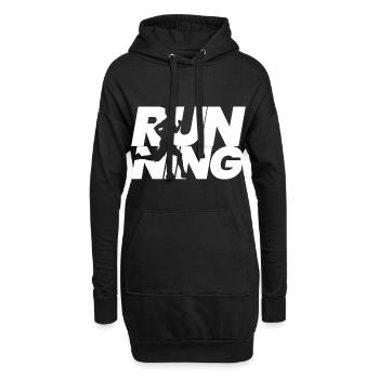 Coureur en cours d'exécution cadeau de jogging Jogger sport - Sweat-shirt à capuche long Femme - noir - Devant