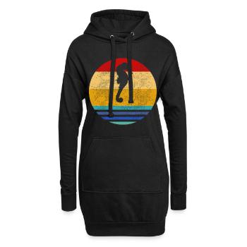 Retro Seepferd - Hoodie-Kleid - Schwarz - Vorne