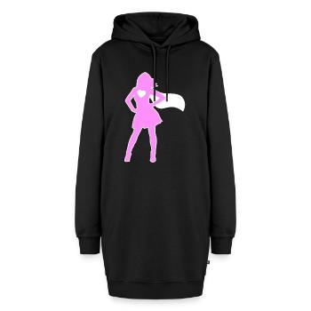 Muttertag - Hoodie-Kleid - Schwarz - Vorne - AI Model Female 172 light (172cm)