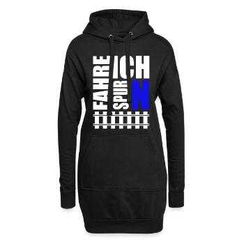 Ich Fahre Spur N Modelleisenbahn - Hoodie-Kleid - Schwarz - Vorne