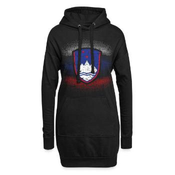 Slowenien - Hoodie-Kleid - Schwarz - Vorne