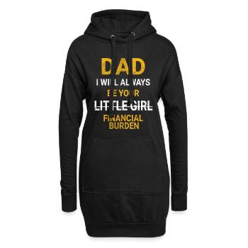 Vater und Tochter - Hoodie-Kleid - Schwarz - Vorne
