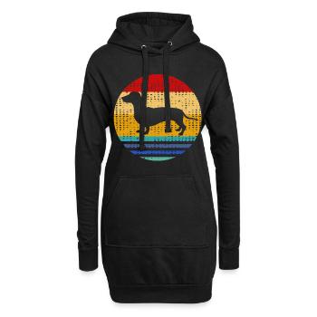 Dachshund Dachs Dackel - Hoodie-Kleid - Schwarz - Vorne