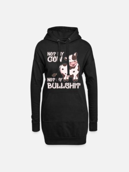 Kuh lustige Tiere Vegan Veganer Veganerin - Hoodie-Kleid - Schwarz